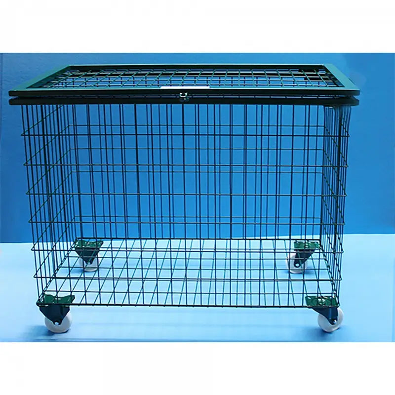 Carro de transporte de bolas, estrutura metálica com tampa e 4 rodas para permitir o transporte