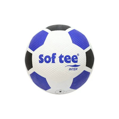 Bola de Futebol 11 para treino em borracha à prova de água. Branco, azul e preto
