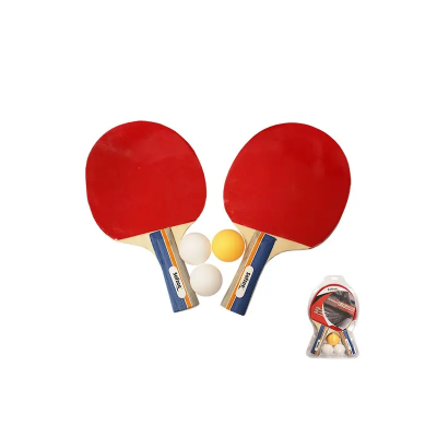 Conjunto de 2 raquetes de ténis de mesa, com 3 bolas, para iniciação