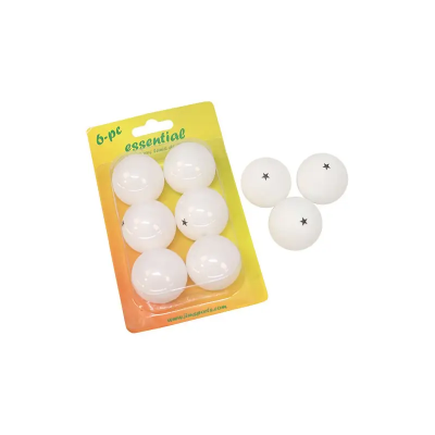 Conjunto de 6 bolas para ténis de mesa essencial. Disponível na cor laranja, amarela ou branca