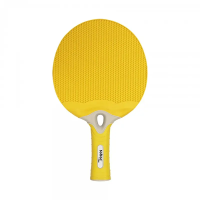 Raquete para Ténis de mesa Softee Energy em termoplástico com borracha especial nas duas faces. Amarelo.