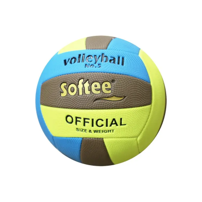 Bola de Voleibol Softee King, tamanho e peso oficiais. Amarelo, azul e preto.