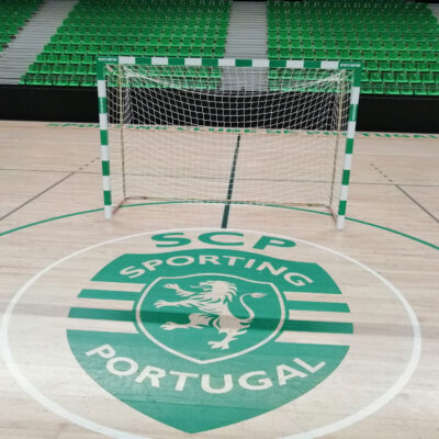 Par de redes de Andebol/Futsal em Polipropileno sem nós, de 4mm de espessura, malha 100mm