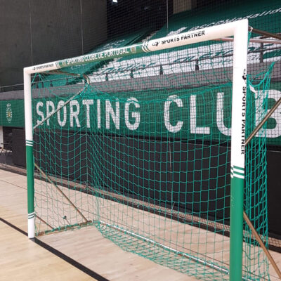 Par de redes de Andebol/Futsal em Polipropileno sem nós, de 5mm de espessura, malha 100mm